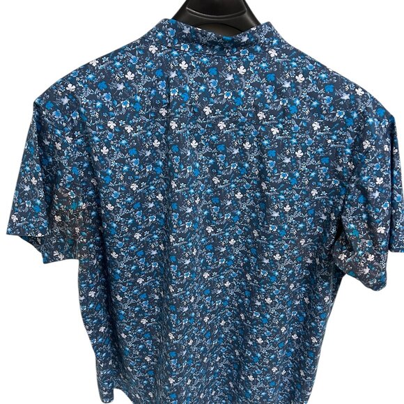 Columbia Sportswear Shirt Men’s 2XL Blue Geometric Floral Pattern Short Sleeve - Picture 7 of 7